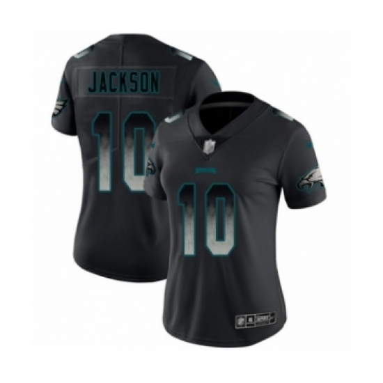 Women's Philadelphia Eagles #10 DeSean Jackson Limited Black Smoke Fashion Football Jersey - Ujersey