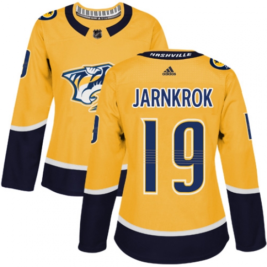 Women's Adidas Nashville Predators #19 Calle Jarnkrok Authentic Gold Home NHL Jersey - Ujersey