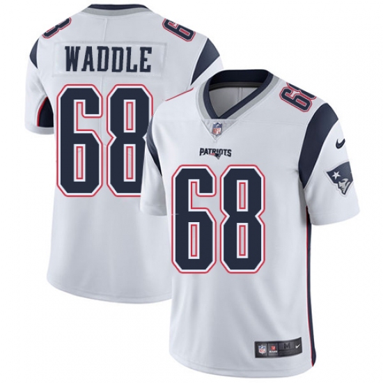 Men's Nike New England Patriots #68 LaAdrian Waddle White Vapor Untouchable Limited Player NFL Jersey - Ujersey