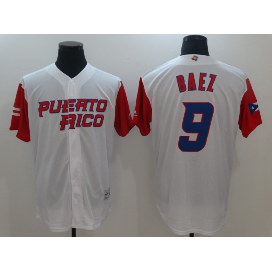 Men's Chicago Cubs #9 Javier Baez Nike White Home Replica Player Name Jersey - Ujersey