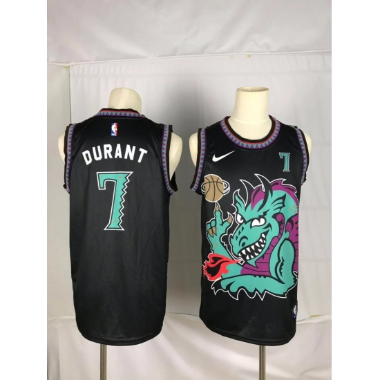 Men's Brooklyn Nets #7 Kevin Durant Dragon Black Jersey - Ujersey