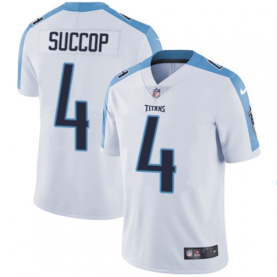 Youth Nike Tennessee Titans #4 Ryan Succop Elite White NFL Jersey - Ujersey