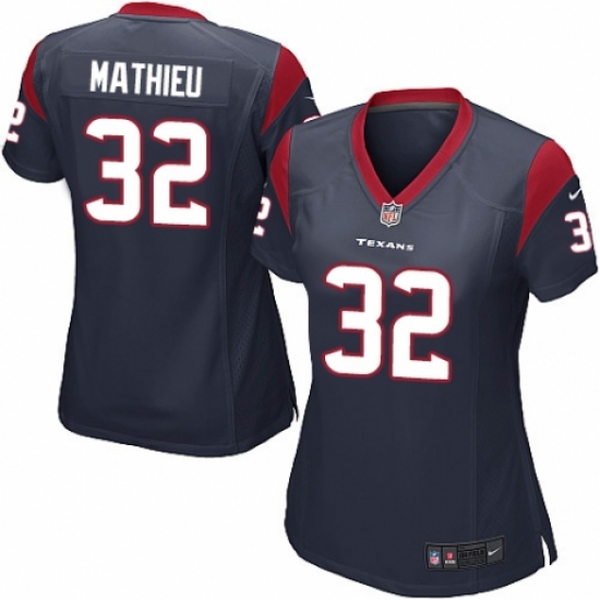 Women's Nike Houston Texans #32 Tyrann Mathieu Game Navy Blue Team Color NFL Jersey - Ujersey