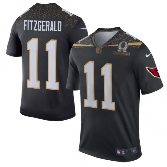 Men's Nike Arizona Cardinals #11 Larry Fitzgerald Elite Black Team Irvin 2016 Pro Bowl NFL Jersey - Ujersey