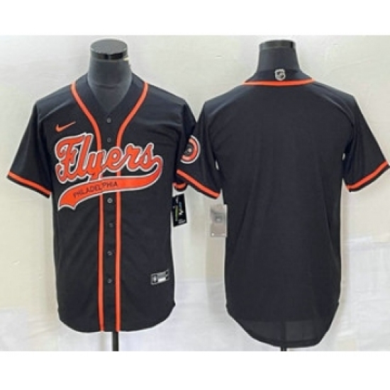 Men's Nike Philadelphia Flyers Blank Black Cool Base Stitched Baseball Jersey - Ujersey