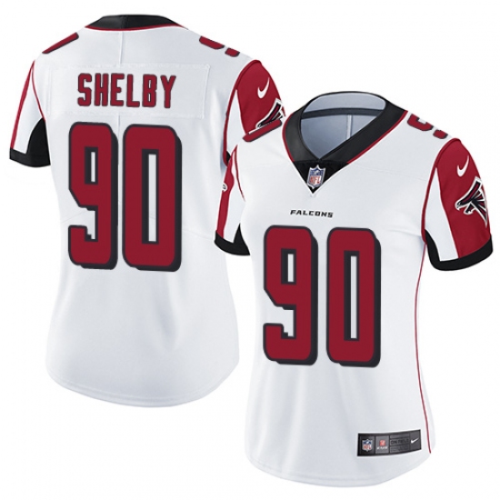 Women's Nike Atlanta Falcons #90 Derrick Shelby White Vapor Untouchable Limited Player NFL Jersey - Ujersey