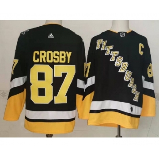 Men's Pittsburgh Penguins #87 Sidney Crosby Black 2021-2022 Stitched Jersey - Ujersey
