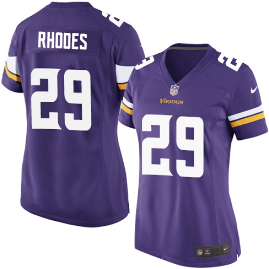 Women's Nike Minnesota Vikings #29 Xavier Rhodes Game Purple Team Color NFL Jersey