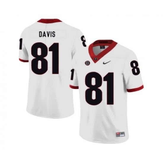 Georgia Bulldogs 81 Reggie Davis White Nike College Football Jersey