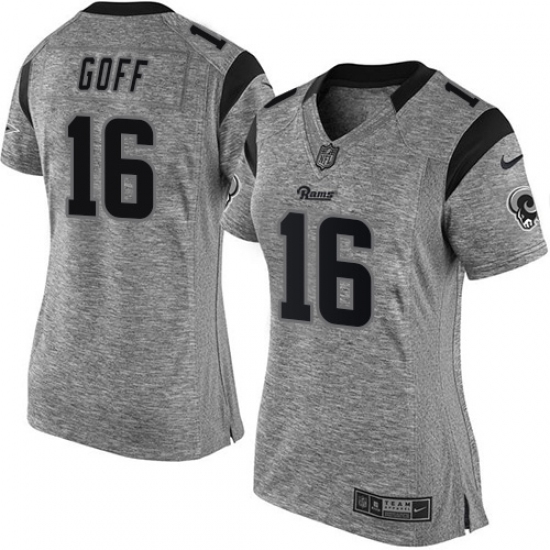 Women's Nike Los Angeles Rams #16 Jared Goff Limited Gray Gridiron NFL Jersey - Ujersey