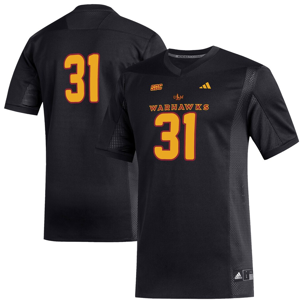 Men's adidas #31 Black ULM Warhawks Replica Football Jersey - Ujersey