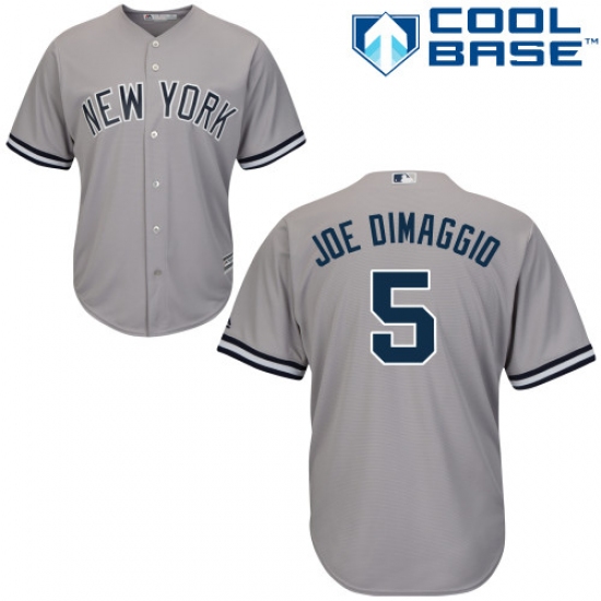 Men's Majestic New York Yankees #5 Joe DiMaggio Replica Grey Road MLB Jersey - Ujersey