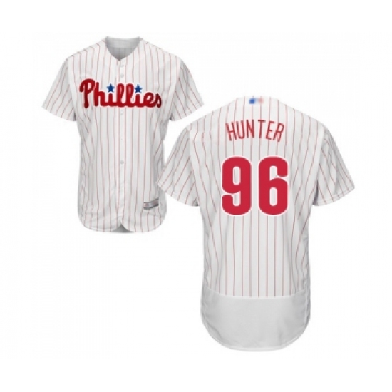 Men's Philadelphia Phillies #96 Tommy Hunter White Home Flex Base Authentic Collection Baseball Jersey - Ujersey