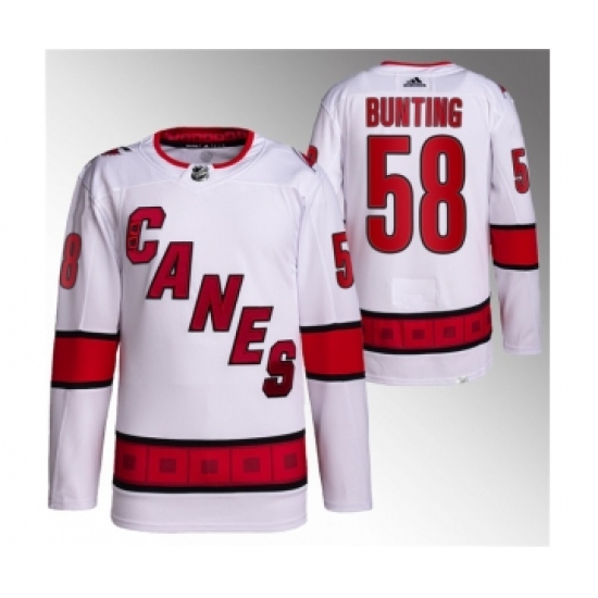 Men's Carolina Hurricanes #58 Michael Bunting White Stitched Jersey - Ujersey
