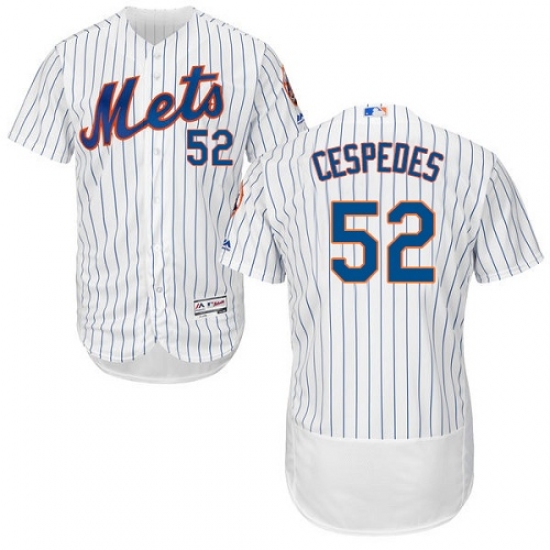Men's Majestic New York Mets #52 Yoenis Cespedes White Home Flex Base Authentic Collection MLB Jersey - Ujersey