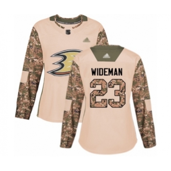 Women's Anaheim Ducks #23 Chris Wideman Authentic Camo Veterans Day Practice Hockey Jersey - Ujersey