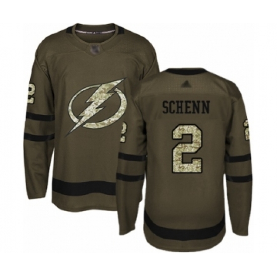 Youth Tampa Bay Lightning #2 Luke Schenn Authentic Green Salute to Service Hockey Jersey - Ujersey