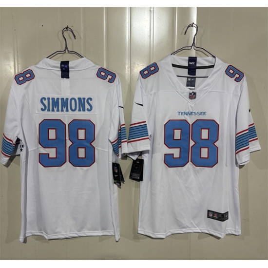 Men's Tennessee Titans #98 Jeffery Simmons White 2026 F.U.S.E. Vapor Limited Football Stitched Jersey - Ujersey