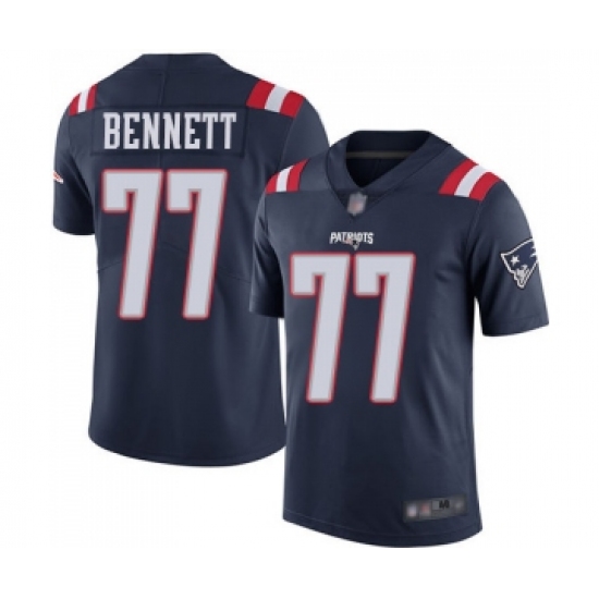 Men's New England Patriots #77 Michael Bennett Limited Navy Blue Rush Vapor Untouchable Football Jersey - Ujersey