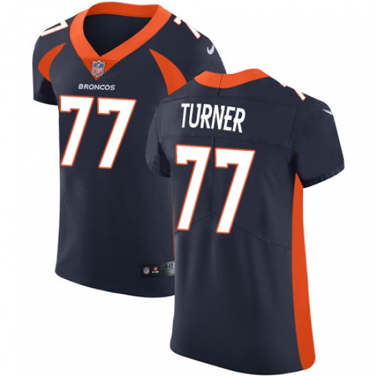 Men's Nike Denver Broncos #77 Billy Turner Navy Blue Alternate Vapor Untouchable Elite Player NFL Jersey - Ujersey