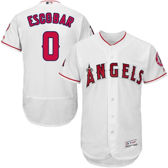 Men's Majestic Los Angeles Angels of Anaheim #0 Yunel Escobar White Flexbase Authentic Collection MLB Jersey - Ujersey