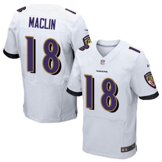 Men's Nike Baltimore Ravens #18 Jeremy Maclin Elite White NFL Jersey - Ujersey