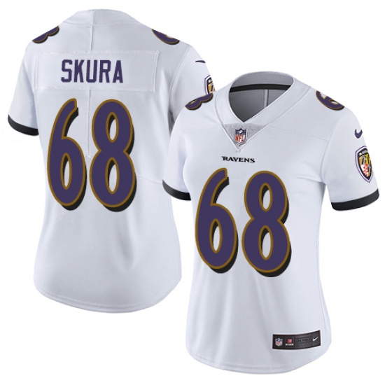 Women's Nike Baltimore Ravens #68 Matt Skura White Vapor Untouchable Limited Player NFL Jersey - Ujersey