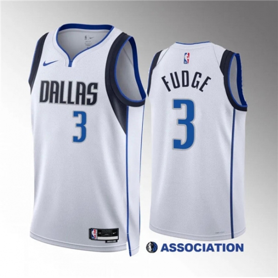 Men's Dallas Mavericks #3 Alex Fudge White Association Edition Stitched Basketball Jersey - Ujersey