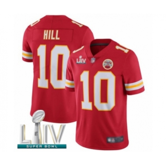 Youth Kansas City Chiefs #10 Tyreek Hill Red Team Color Vapor Untouchable Limited Player Super Bowl LIV Bound Football Jersey - Ujersey