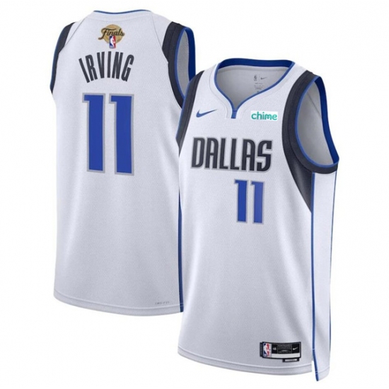 Men's Dallas Mavericks #11 Kyrie Irving White 2024 Finals Association Edition Stitched Basketball Jersey - Ujersey
