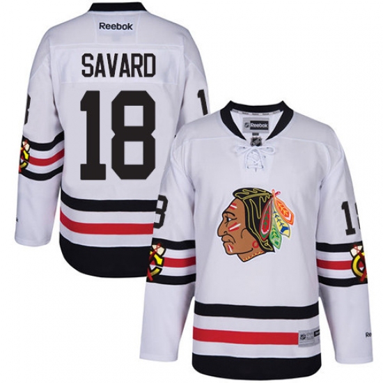 Men's Reebok Chicago Blackhawks #18 Denis Savard Authentic White 2017 Winter Classic NHL Jersey - Ujersey
