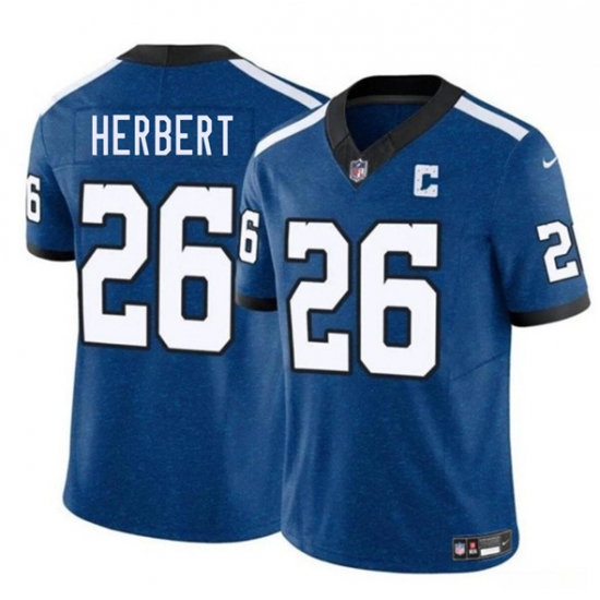 Men's Indianapolis Colts #26 Khalil Herbert Blue 2025 F.U.S.E. Throwback Vapor Limited Football Stitched Jersey - Ujersey