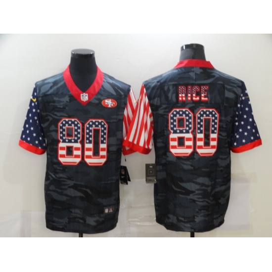 Men's San Francisco 49ers #80 Jerry Rice Camo Flag Nike Limited Jersey - Ujersey