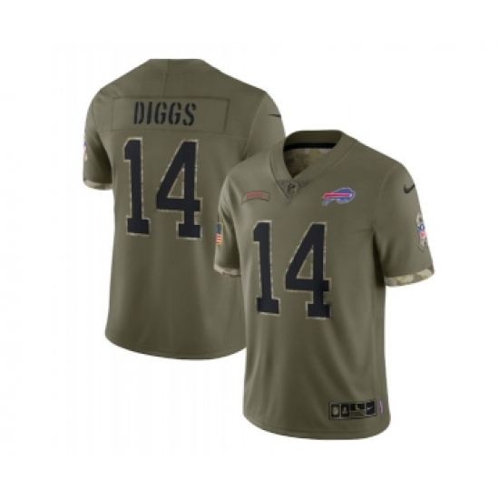 Men's Buffalo Bills #14 Stefon Diggs 2022 Olive Salute To Service Limited Stitched Jersey - Ujersey