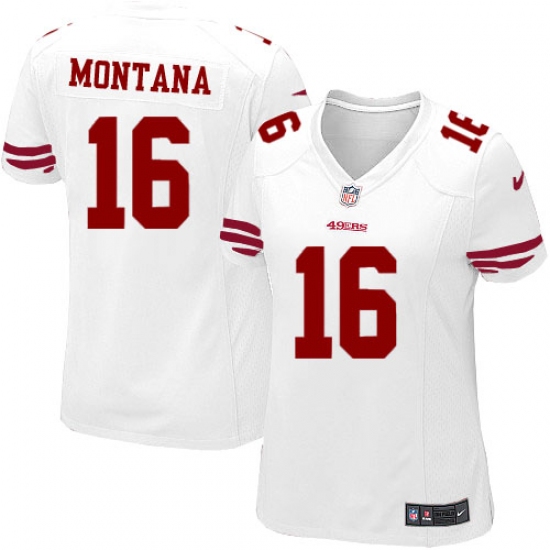 Women's Nike San Francisco 49ers #16 Joe Montana Game White NFL Jersey - Ujersey