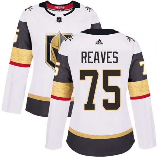 Women's Adidas Vegas Golden Knights #75 Ryan Reaves Authentic White Away NHL Jersey