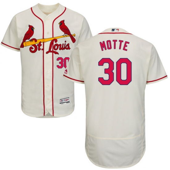 Men's Majestic St. Louis Cardinals #30 Jason Motte Cream Alternate Flex Base Authentic Collection MLB Jersey - Ujersey
