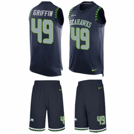 Men's Nike Seattle Seahawks #49 Shaquem Griffin Limited Steel Blue Tank Top Suit NFL Jersey - Ujersey