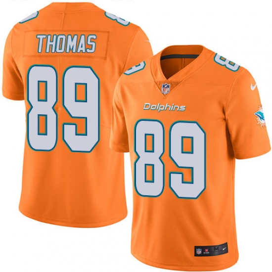 Men's Nike Miami Dolphins #89 Julius Thomas Limited Orange Rush Vapor Untouchable NFL Jersey - Ujersey