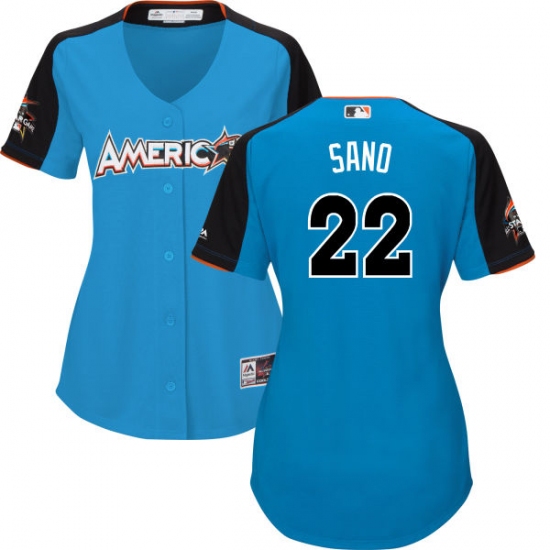 Women's Majestic Minnesota Twins #22 Miguel Sano Authentic Blue American League 2017 MLB All-Star MLB Jersey - Ujersey