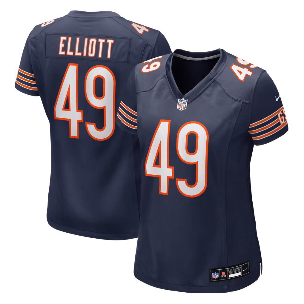 Women's Chicago Bears Keyshaun Elliott Nike Navy Team Game Jersey - Ujersey