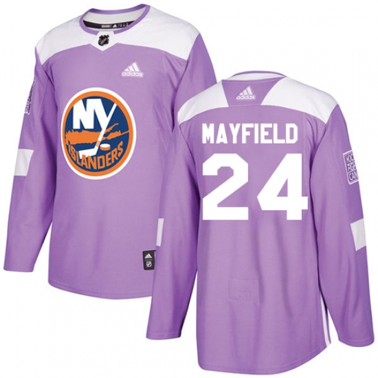 Men's Adidas New York Islanders #24 Scott Mayfield Authentic Purple Fights Cancer Practice NHL Jersey - Ujersey