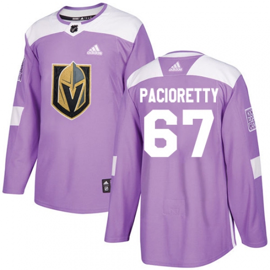 Men's Adidas Vegas Golden Knights #67 Max Pacioretty Authentic Purple Fights Cancer Practice NHL Jersey - Ujersey