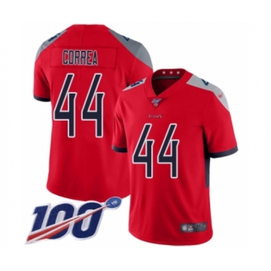 Men's Tennessee Titans #44 Kamalei Correa Limited Red Inverted Legend 100th Season Football Jersey - Ujersey