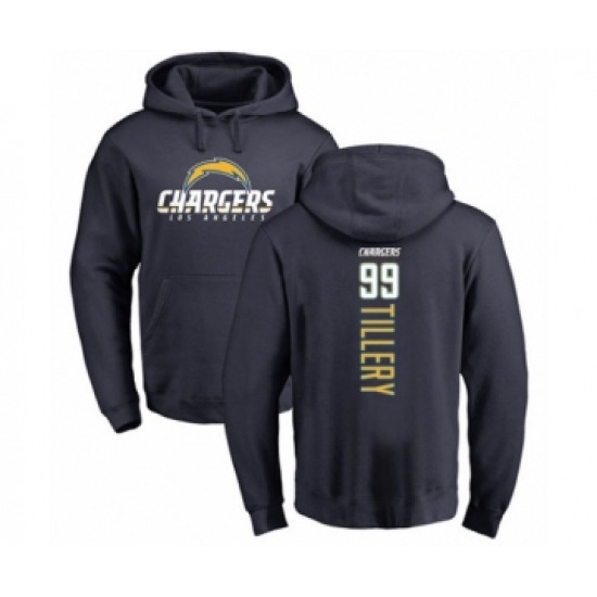 Football Los Angeles Chargers #99 Jerry Tillery Navy Blue Backer Pullover Hoodie - Ujersey