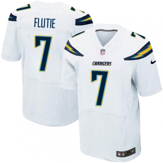 Men's Nike Los Angeles Chargers #7 Doug Flutie Elite White NFL Jersey - Ujersey