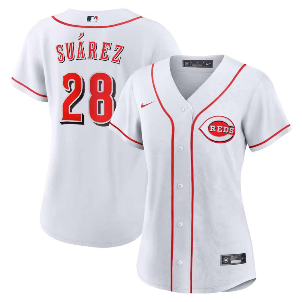 Women's Cincinnati Reds Eugenio Suárez Nike White Home Replica Jersey - ujerseystore