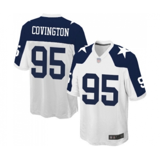 Men's Dallas Cowboys #95 Christian Covington Game White Throwback Alternate Football Jersey - Ujersey