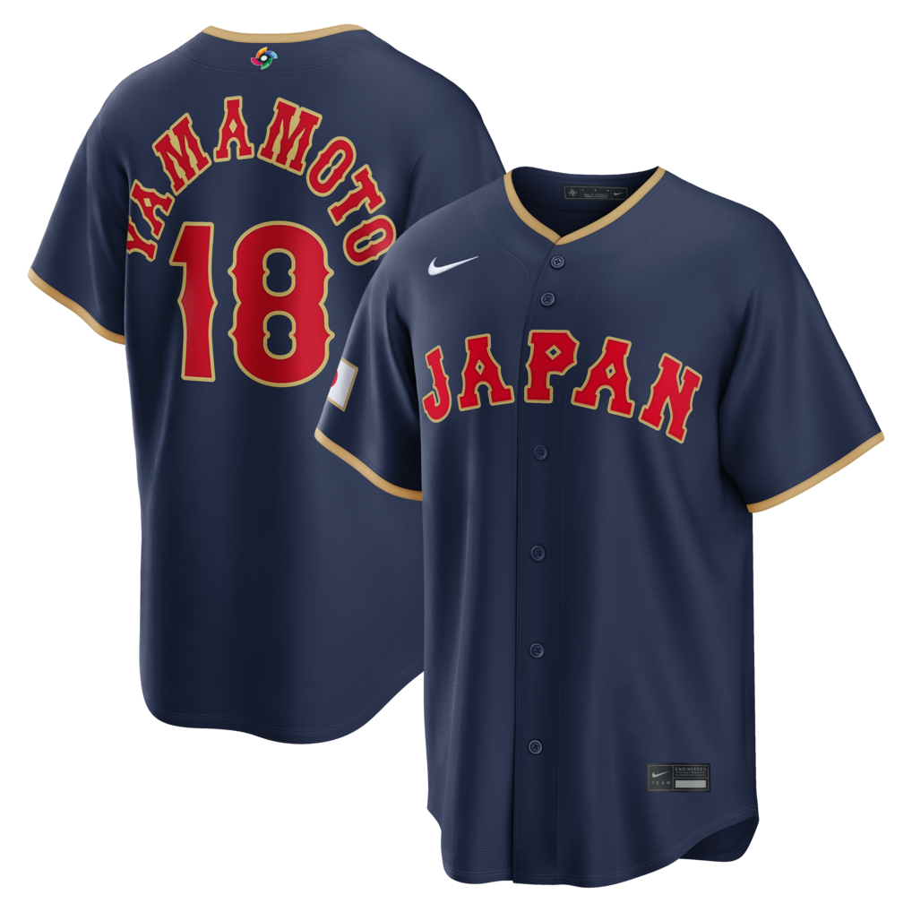 Men's Japan Baseball Yoshinobu Yamamoto Nike Navy 2026 World Baseball Classic Road Stadium Jersey - ujerseystore