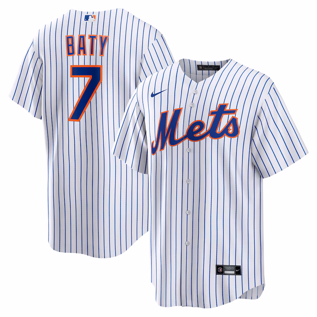 Men's New York Mets Brett Baty Nike White Home Replica Jersey - Ujersey Shop